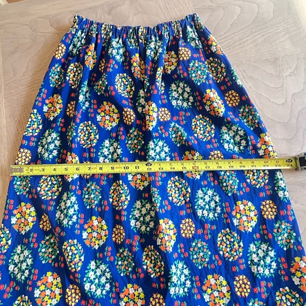 Vintage Rhoda Lee Floral Skirt 60s 70s Midi Hippie Maximalist Boho Fun Fits S/M - Picture 3 of 8